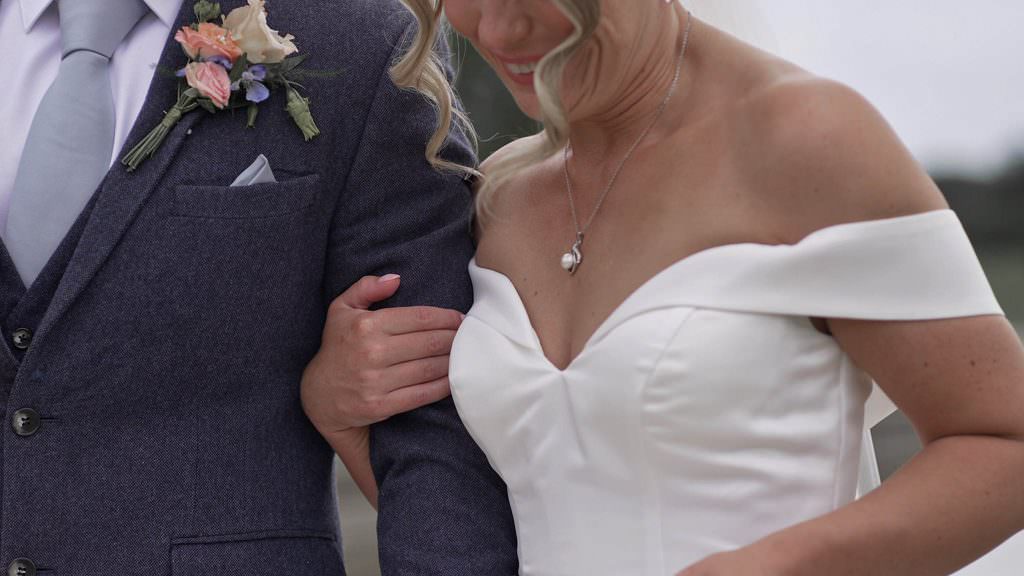 Couple walking in evening at Stubton Hall